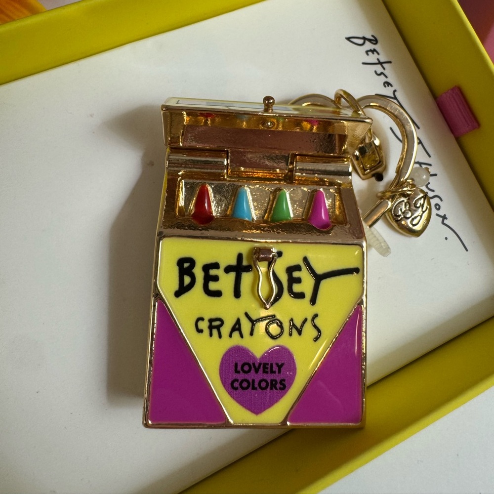 Betsey Johnson Box of Crayons Keychain/Bag Charm - Picture 2 of 2